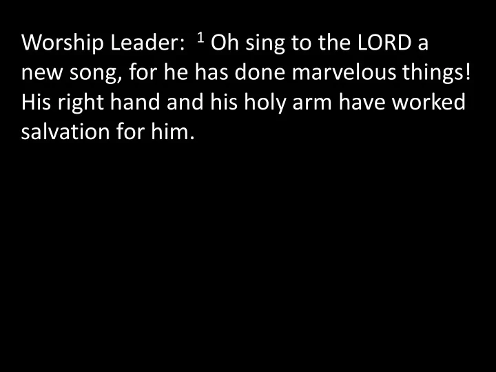 new song for he has done marvelous things