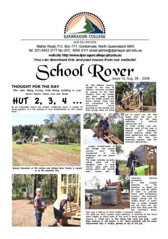 HUT 2, 3, 4 ...  from the Middle School and  Senior School. These boys  are  entrenched  in  the