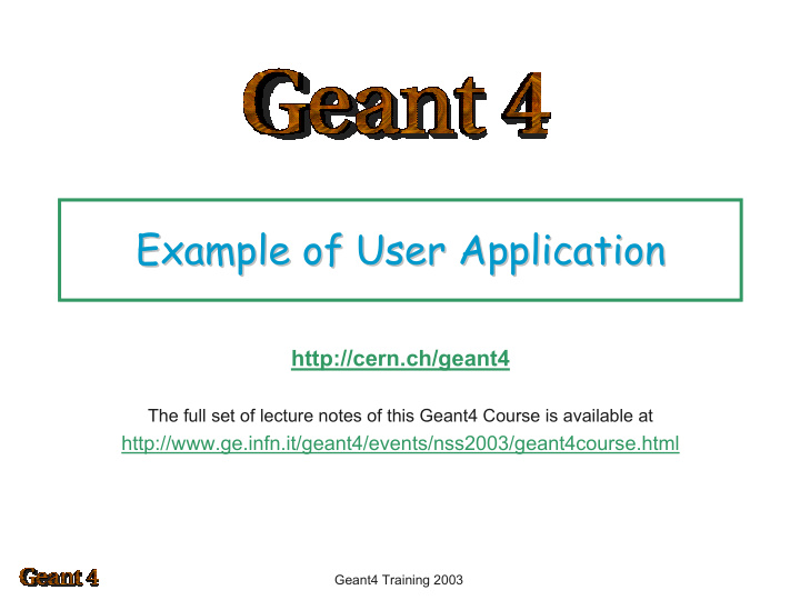 example of user application example of user application
