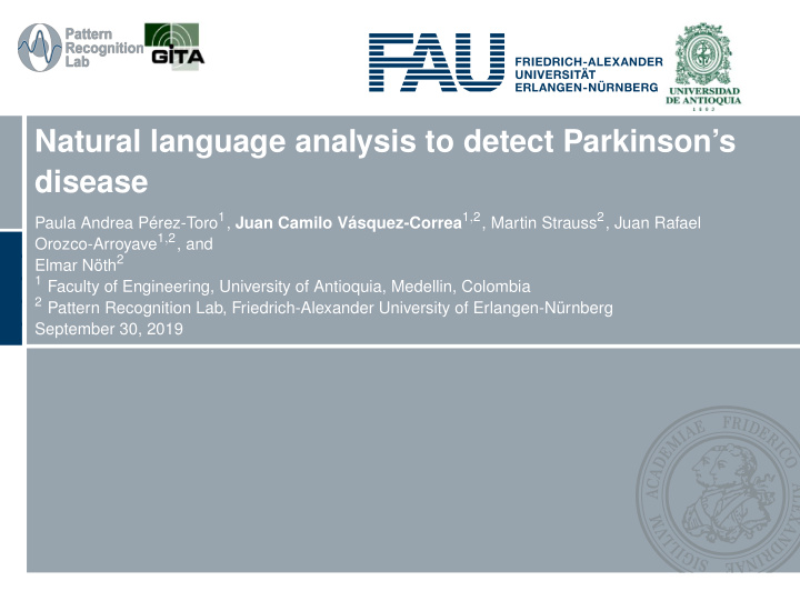natural language analysis to detect parkinson s disease