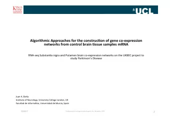 Algorithmic  Approaches  for  the  construc3on  of  gene  co-expression