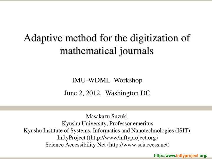 adaptive method for the digitization of mathematical