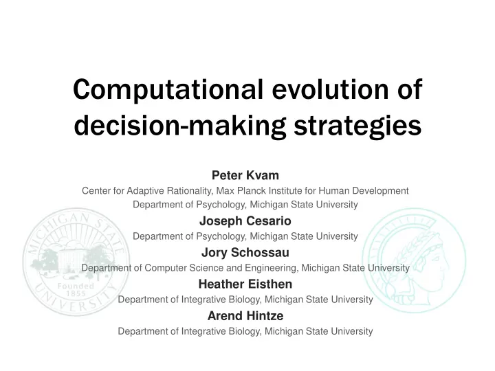 decision making strategies