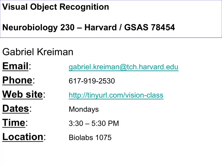 gabriel kreiman email