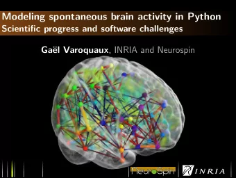 Modeling spontaneous brain activity in Python  Scientific progress and software challenges  Ga el