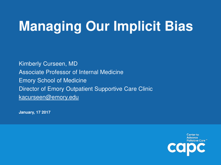 managing our implicit bias