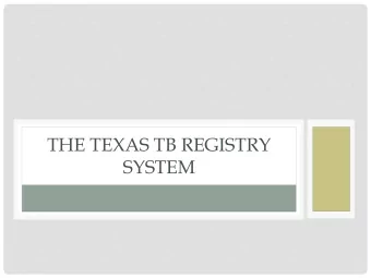 SYSTEM  WHAT IS A REGISTRY? A registry is an organized system for the timely collection , storage ,