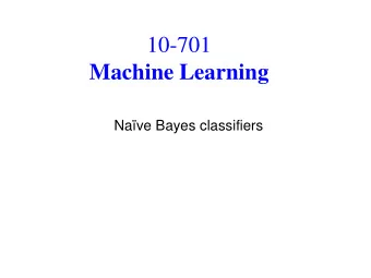 Machine Learning  Nave Bayes classifiers  Types of classifiers    We can divide the large