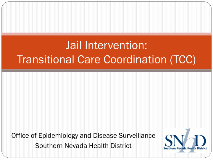 jail intervention transitional care coordination tcc