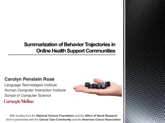 Carolyn Penstein Ros  Language Technologies Institute  Human-Computer Interaction Institute