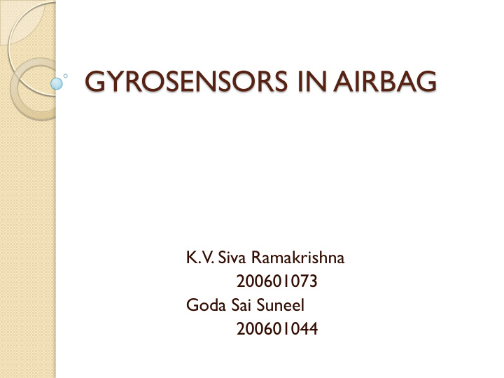 gyrosensors in airbag
