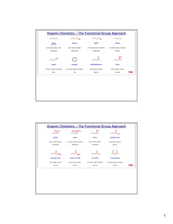 1  Organic Chemistry  The Functional Group Approach  Br  OH  alkane  alcohol  halide  alkene