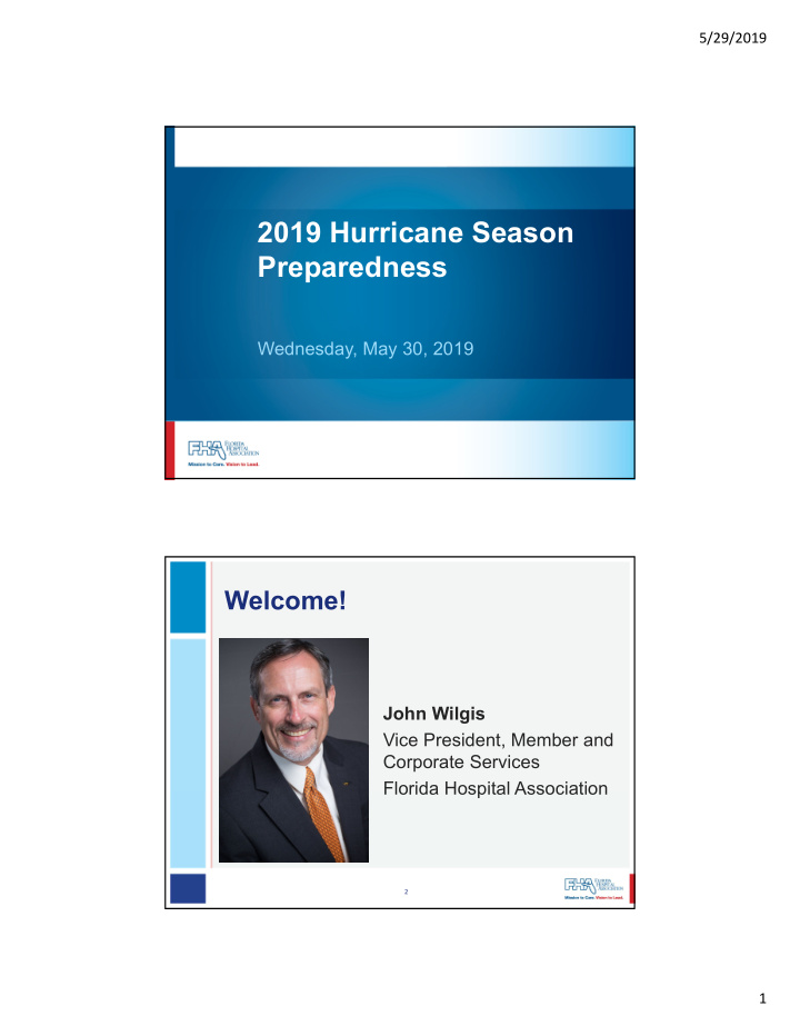 2019 hurricane season preparedness