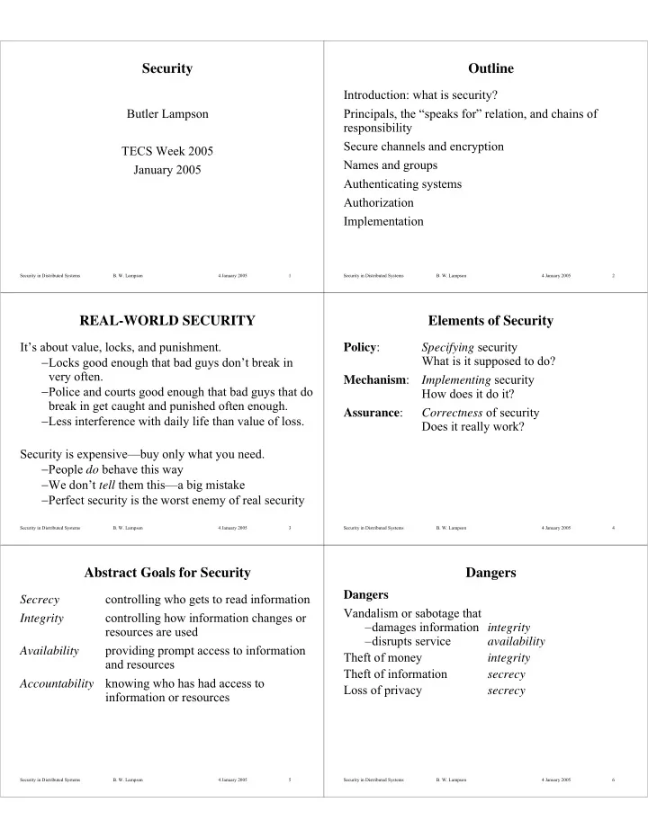 security outline