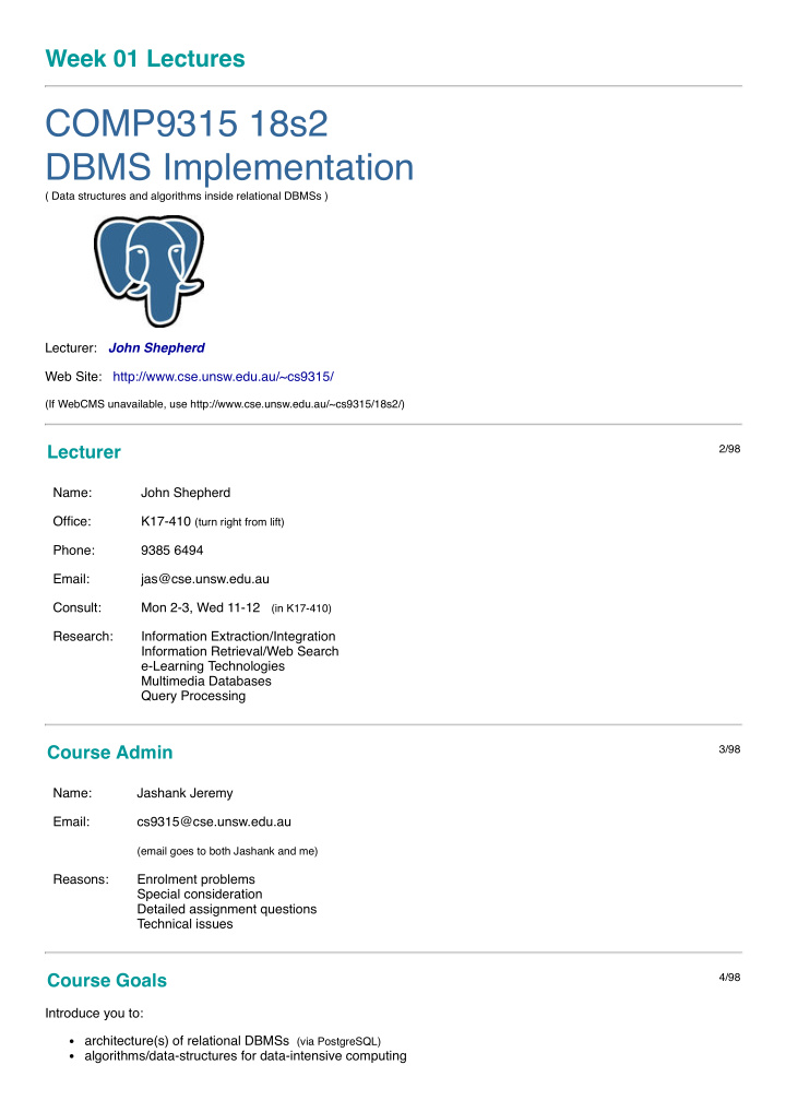 comp9315 18s2 dbms implementation