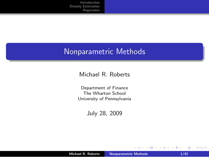 nonparametric methods