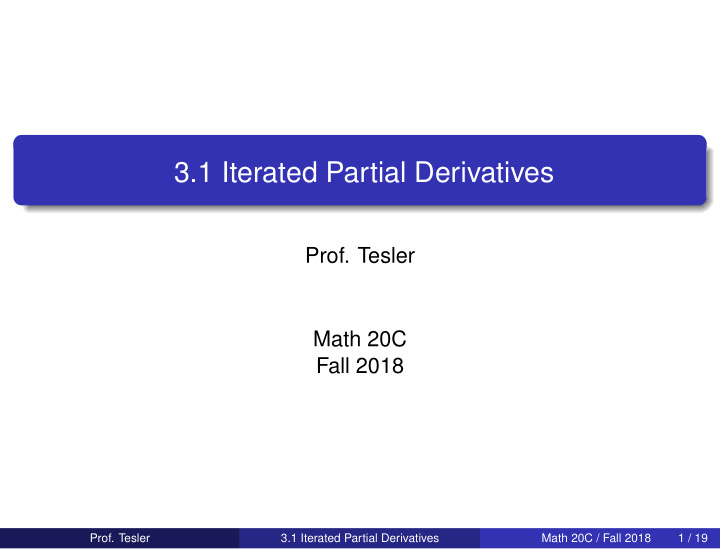 3 1 iterated partial derivatives