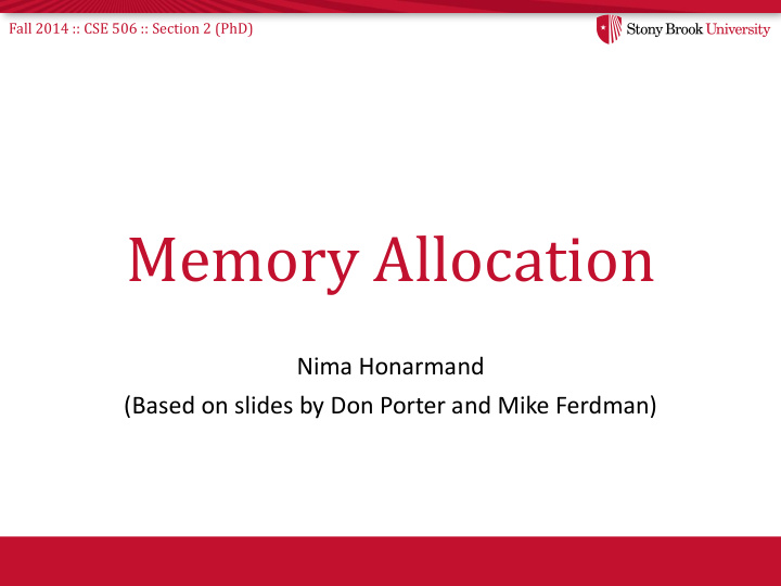 memory allocation