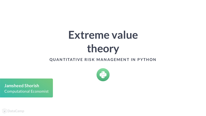 extreme value theory