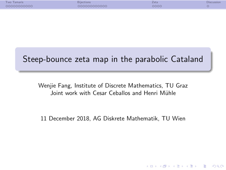 steep bounce zeta map in the parabolic cataland