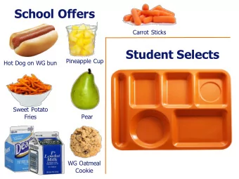 School Offers  Carrot Sticks  Student Selects  Pineapple Cup  Hot Dog on WG bun  Sweet Potato