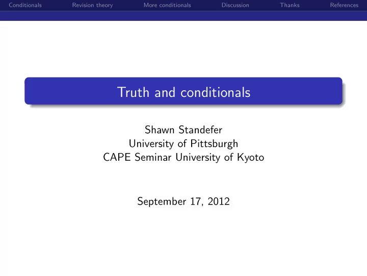 truth and conditionals