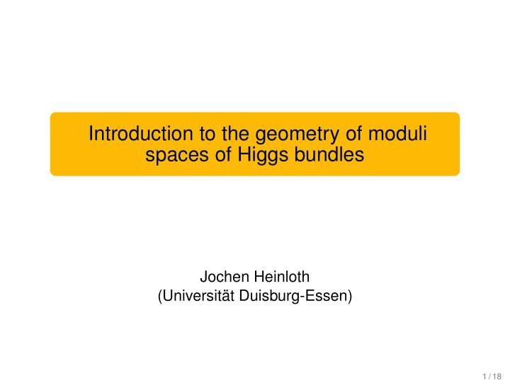 introduction to the geometry of moduli spaces of higgs