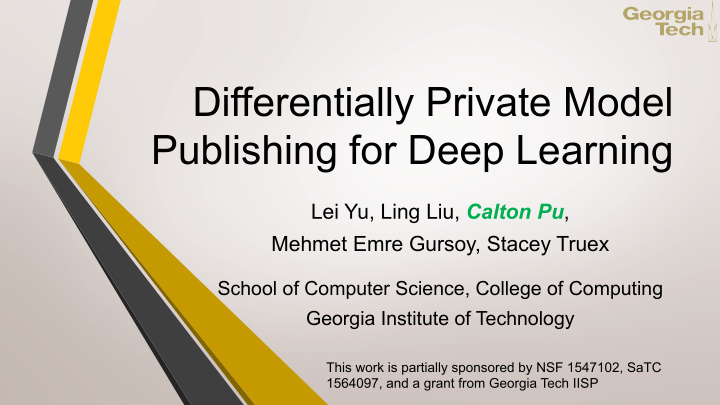 differentially private model publishing for deep learning
