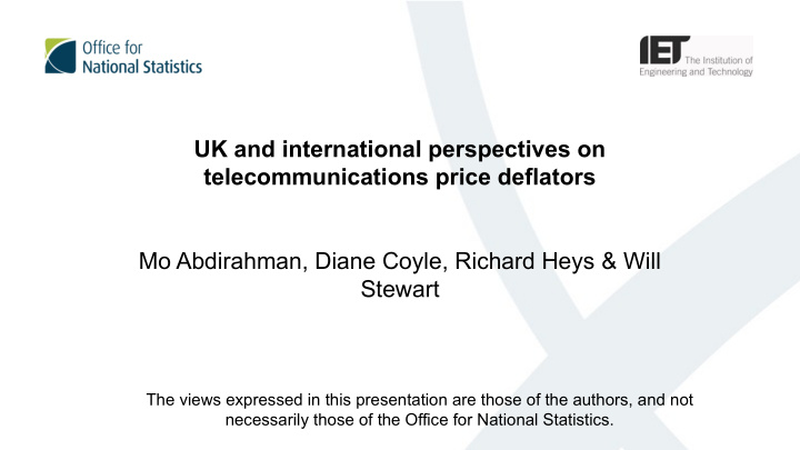 uk and international perspectives on telecommunications