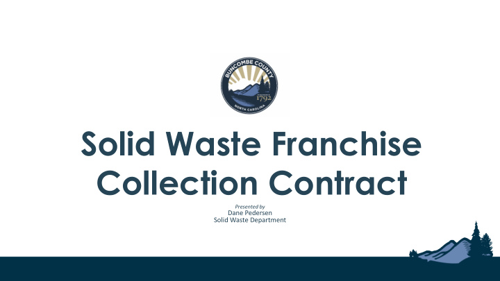 solid waste franchise collection contract