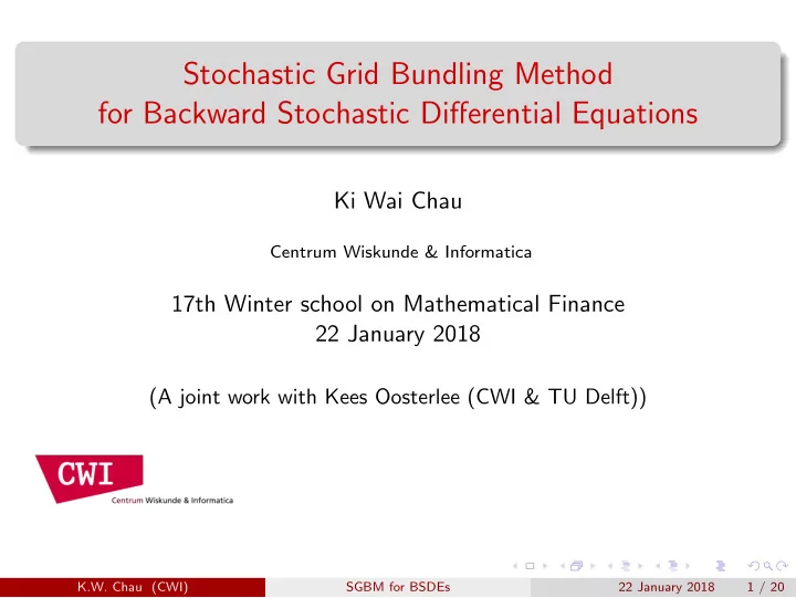 stochastic grid bundling method for backward stochastic