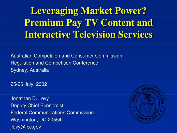 leveraging market power leveraging market power premium