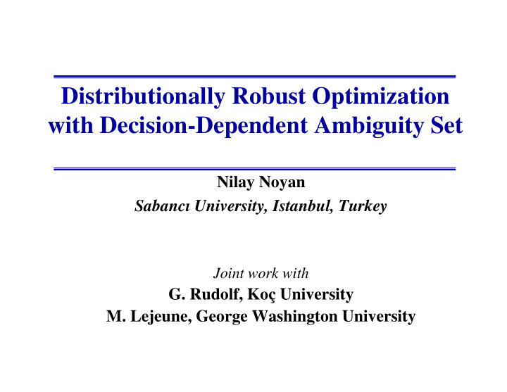 distributionally robust optimization with decision