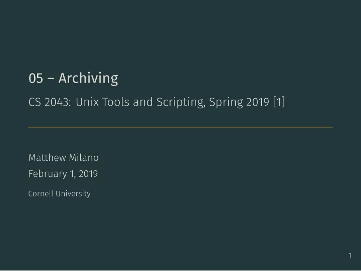 05 archiving