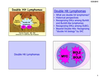 BCL2  BCL2  BCL2  BCL2  MYC  MYC  MYC  MYC  BCL6  BCL6  BCL6  BCL6  or  or  or  or  Double Hit