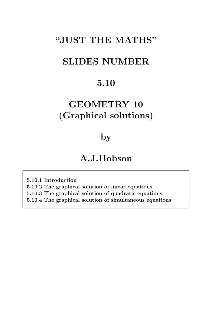 just the maths slides number 5 10 geometry 10 graphical