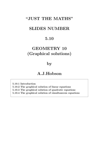 JUST THE MATHS  SLIDES NUMBER  5.10  GEOMETRY 10  (Graphical solutions)  by  A.J.Hobson