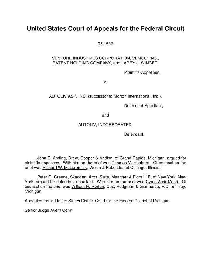 united states court of appeals for the federal circuit