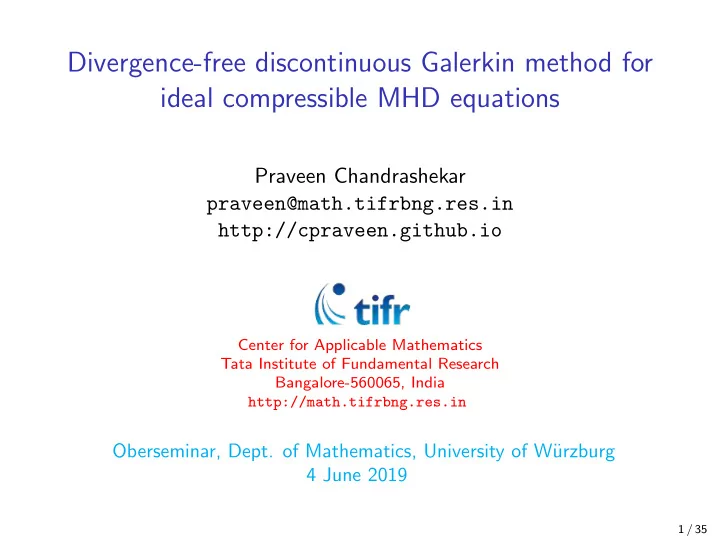 divergence free discontinuous galerkin method for ideal