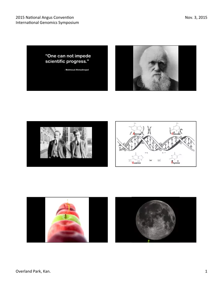 one can not impede scientific progress