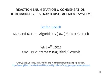 MOLECULAR PROGRAMMING  (in terms of the nuskell compiler project)  nucleic acids are architecture