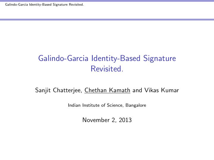 galindo garcia identity based signature revisited