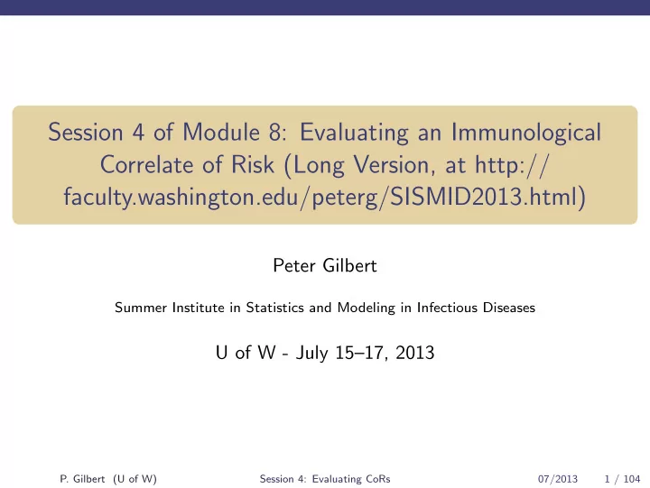 session 4 of module 8 evaluating an immunological