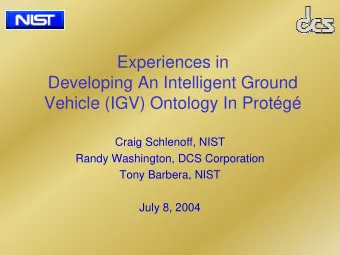 Experiences in  Developing An Intelligent Ground  Vehicle (IGV) Ontology In Protg  Craig
