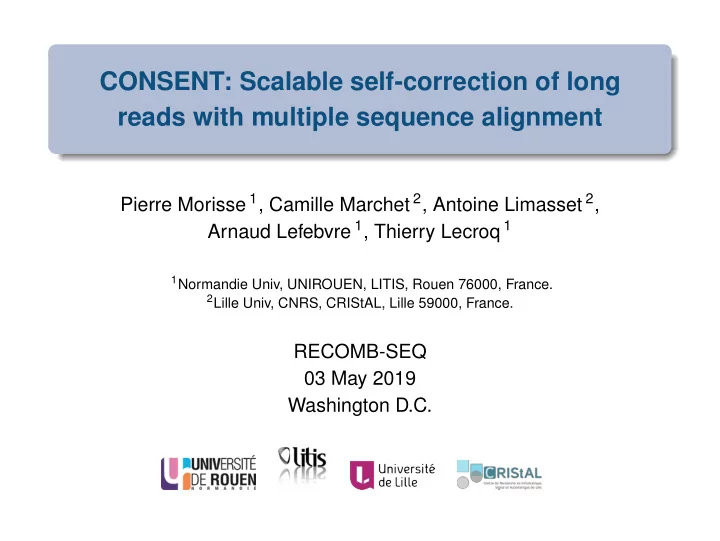 consent scalable self correction of long reads with