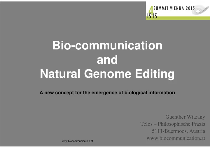 bio communication and natural genome editing