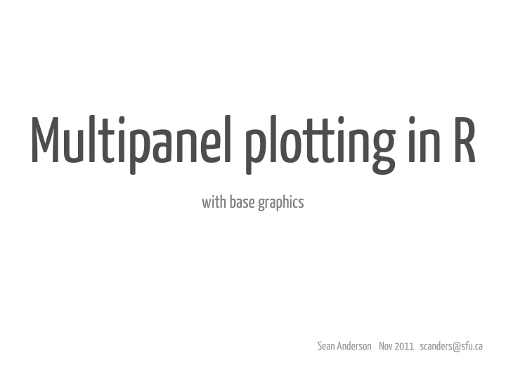 multipanel plotting in r