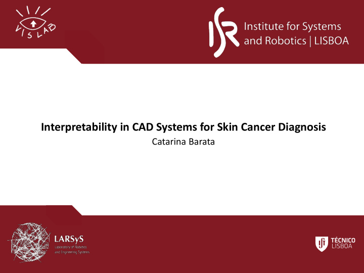 interpretability in cad systems for skin cancer diagnosis