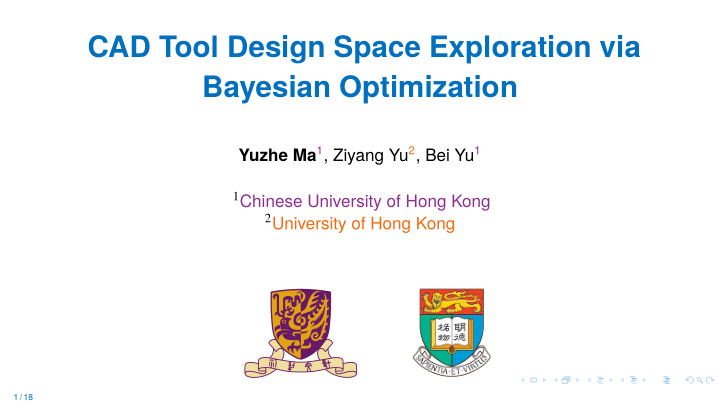 cad tool design space exploration via bayesian