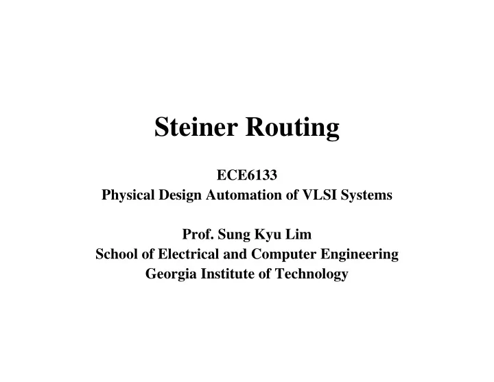 steiner routing